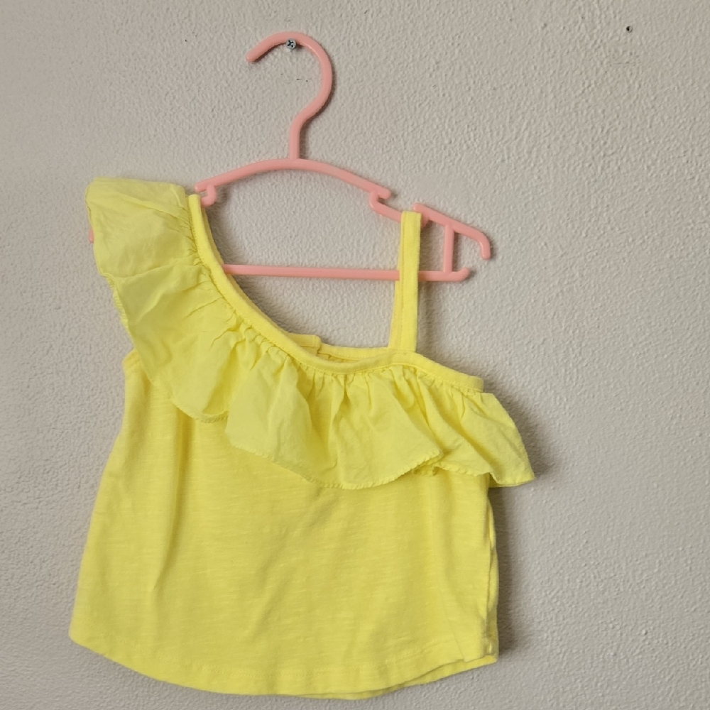 Yellow Ruffled Kids Top ,